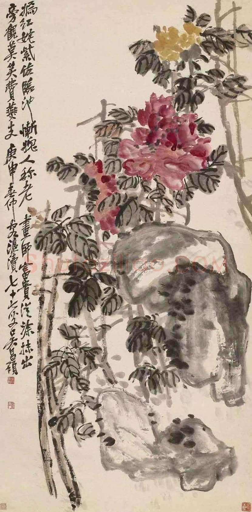 吴昌硕善画牡丹，公推为清末以来第一人 | 书画常识