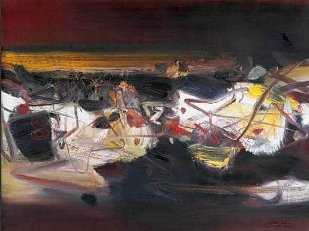 朱德群(1951-2004期间)作品欣赏 | 书画百科