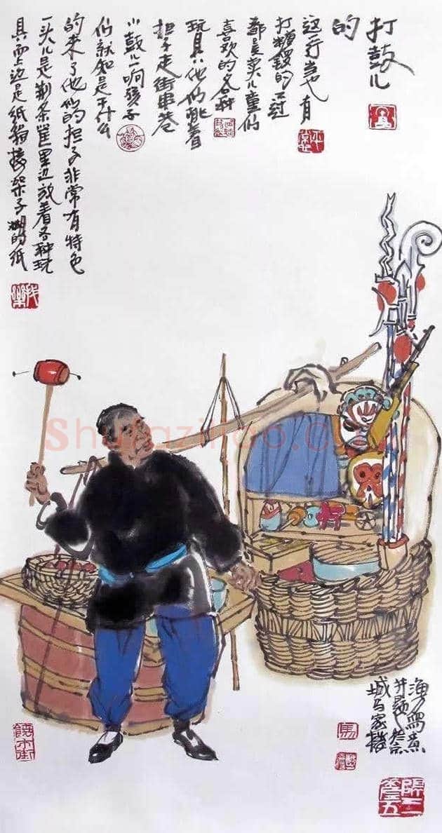 马海方的老北京民俗风情水墨画 | 书画讲解