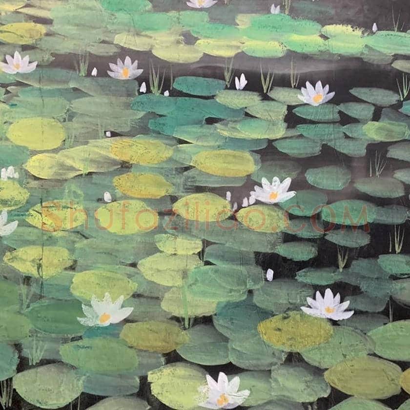 林风眠国画《荷塘》,馆级丈二巨制! | 国画鉴赏