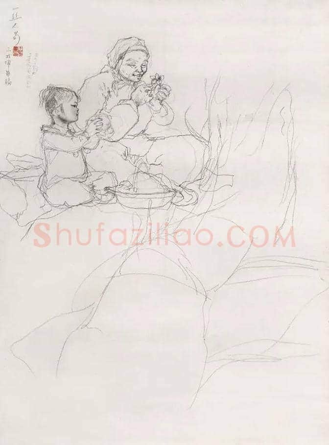 程十发人物,风景绘画手稿 | 书画文摘