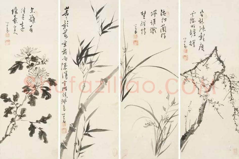 溥儒笔下的梅兰竹菊 | 书画文摘