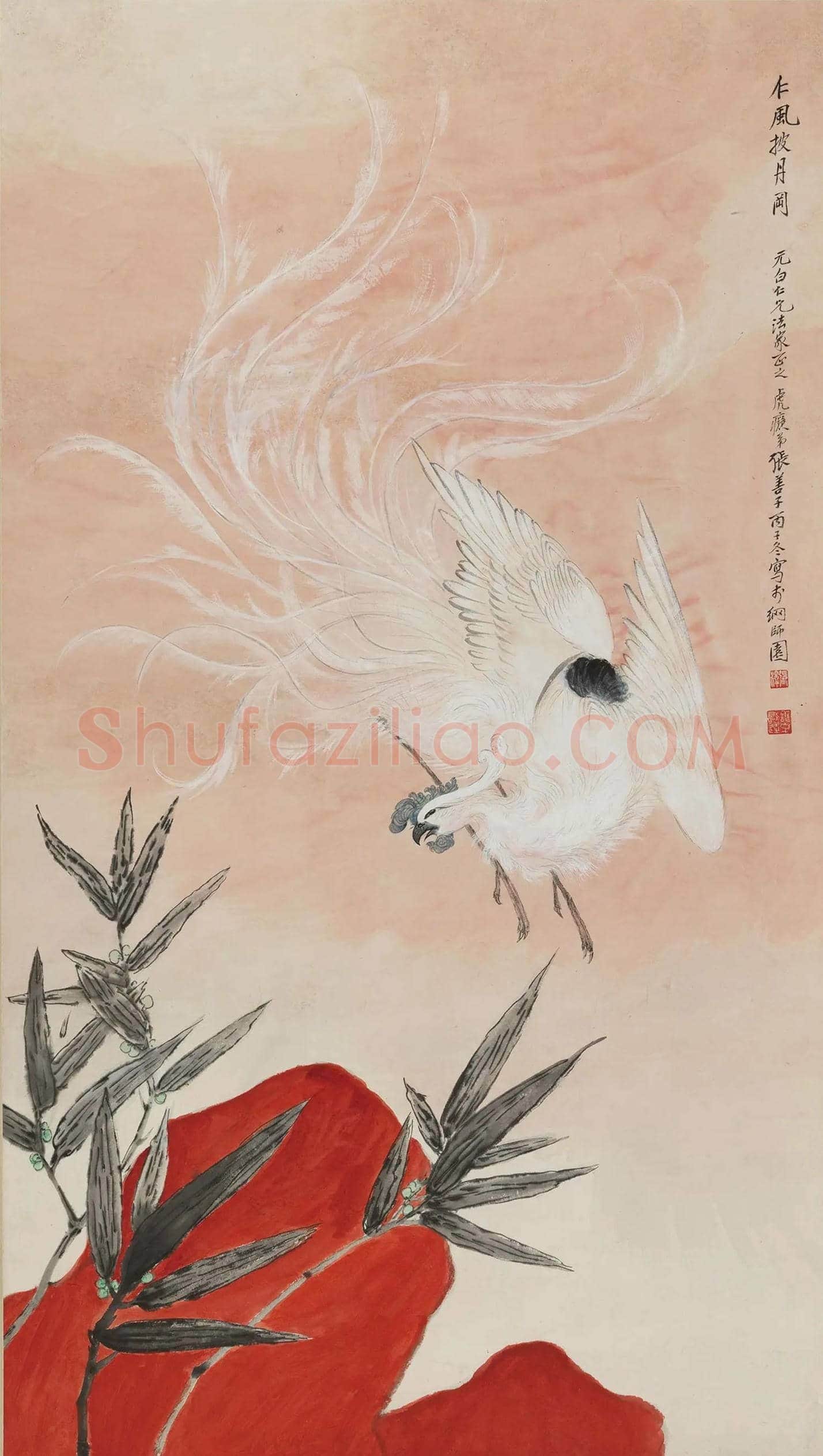 张善孖作品《仁凤披丹岗》欣赏 | 书画常识