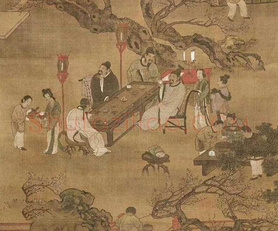 明代仇英《春夜宴桃李园图》欣赏 | 书画学堂