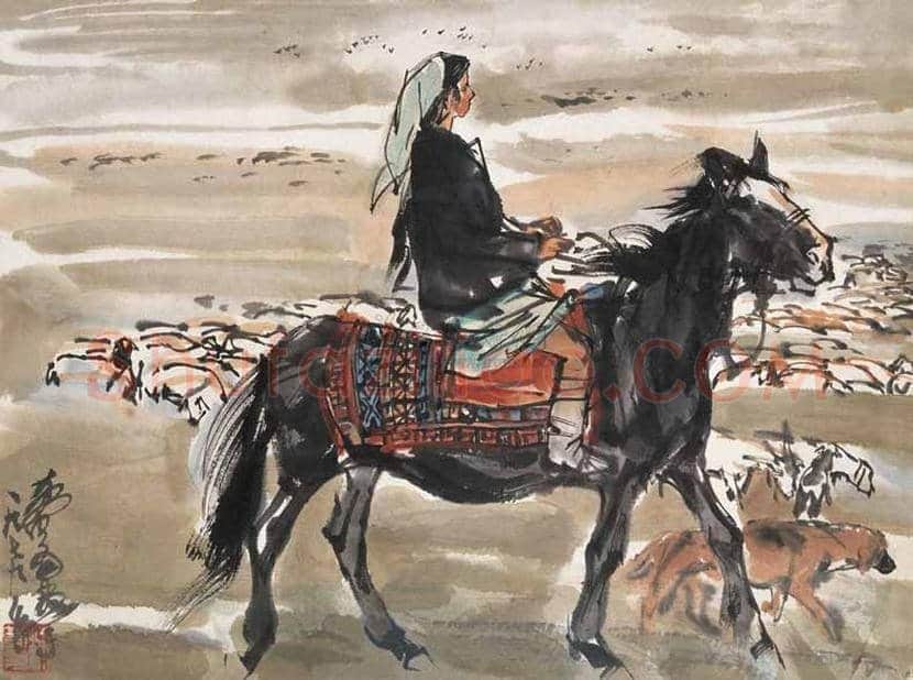 黄胄 《牧马图》欣赏 | 书画学堂