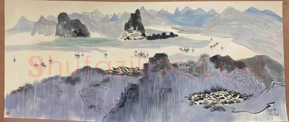 吴冠中丈二《漓江》,重磅巨献! | 国画赏析