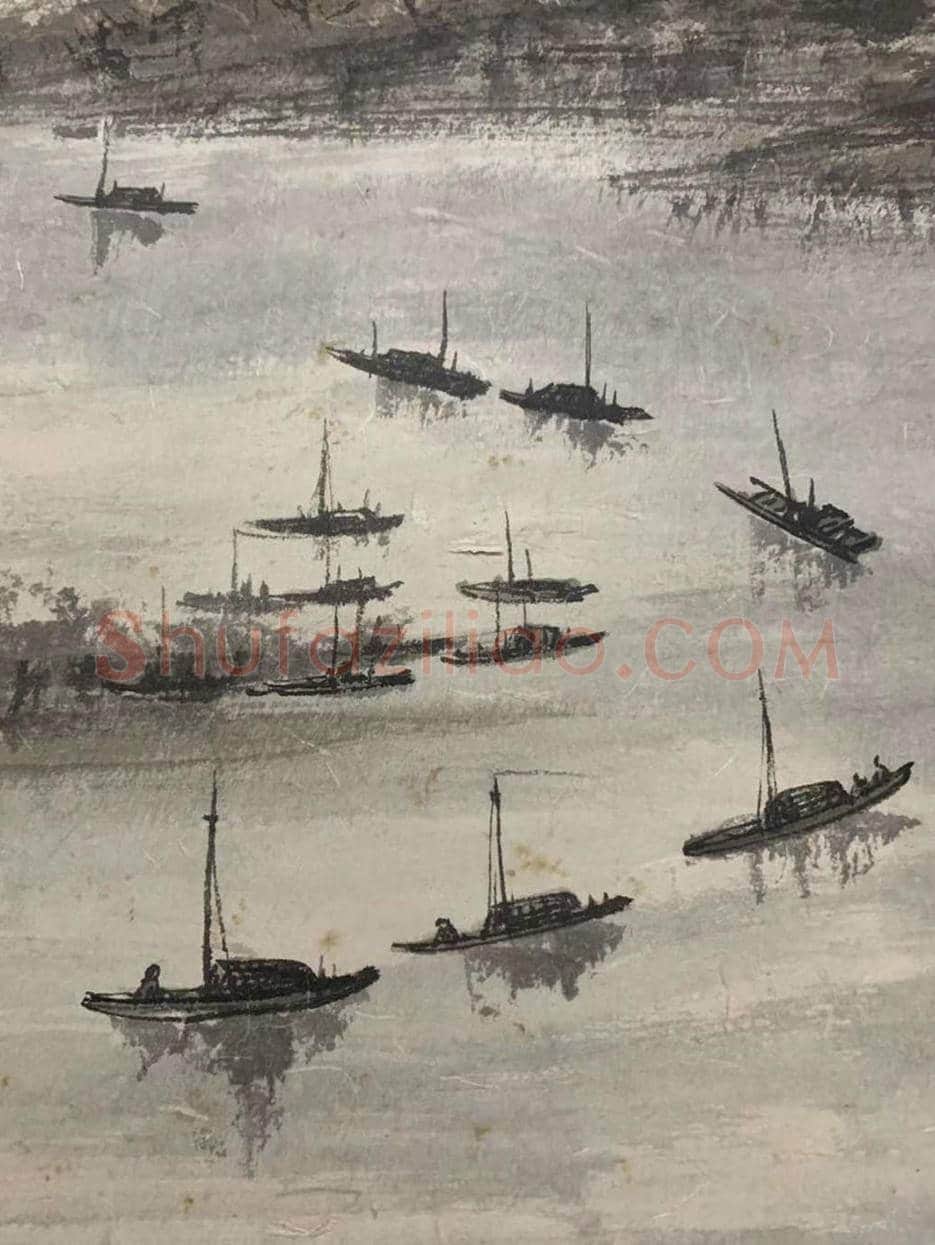傅抱石山水画《蜀江图》,书画双绝 | 国画作品
