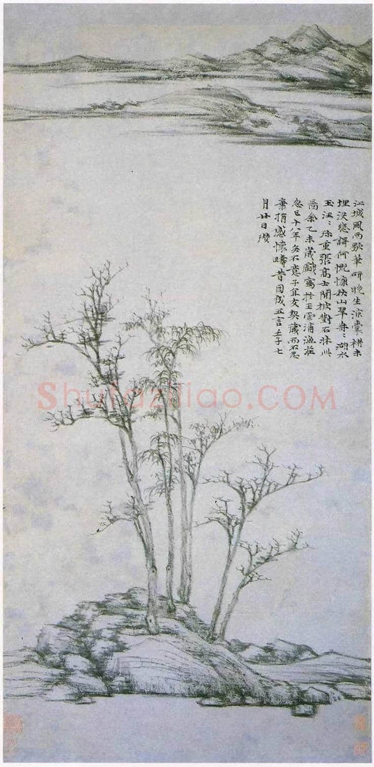 元四家之一的倪瓒《虞山林壑图》 | 书画学堂