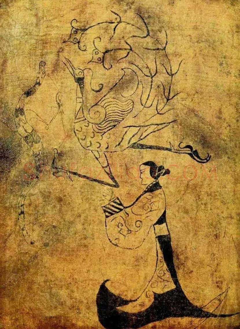 战国《龙凤仕女图》，现存最早帛画之一 | 书画资料