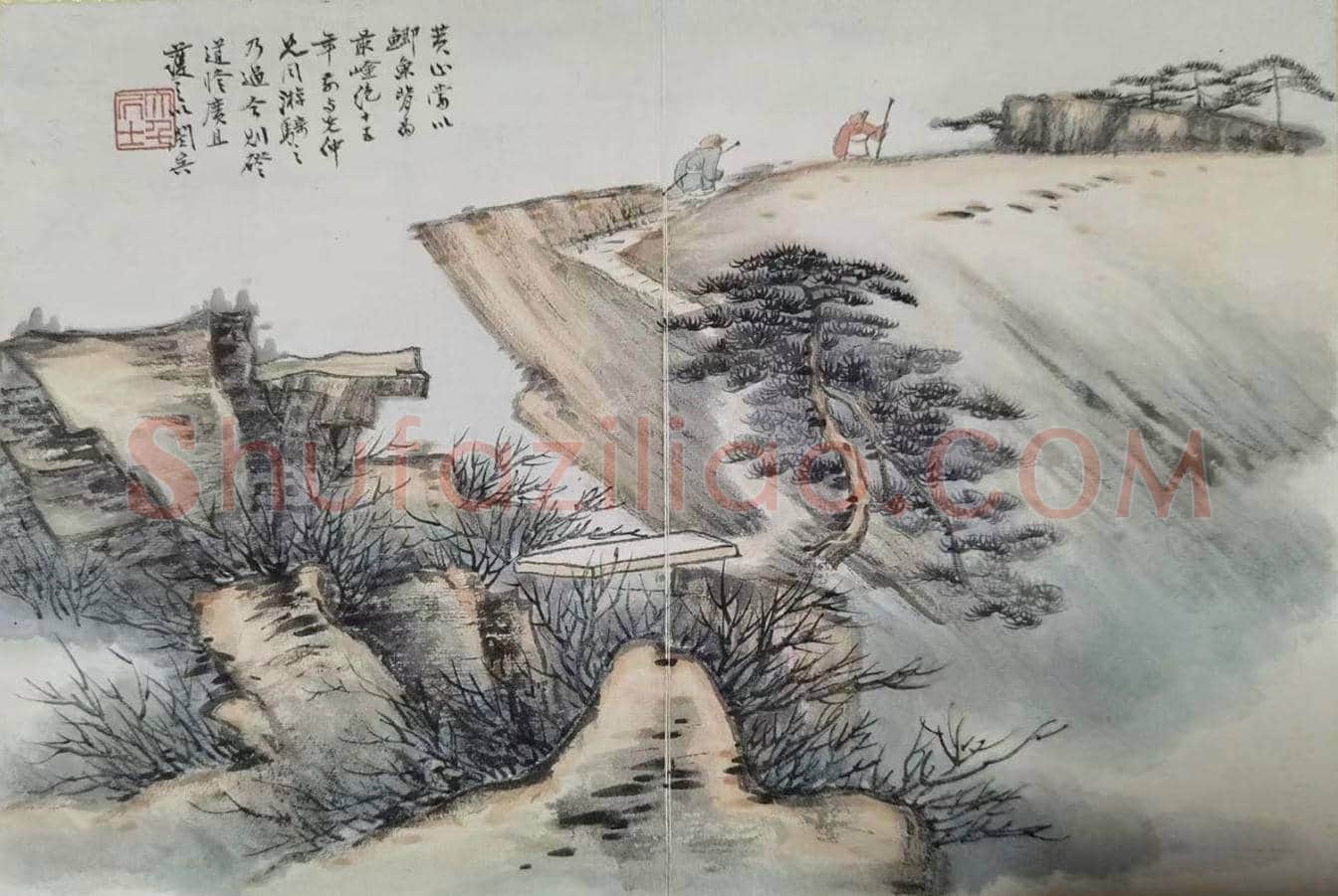 钱镜塘旧藏——张大千《山水十四胜景》册 | 国画赏析