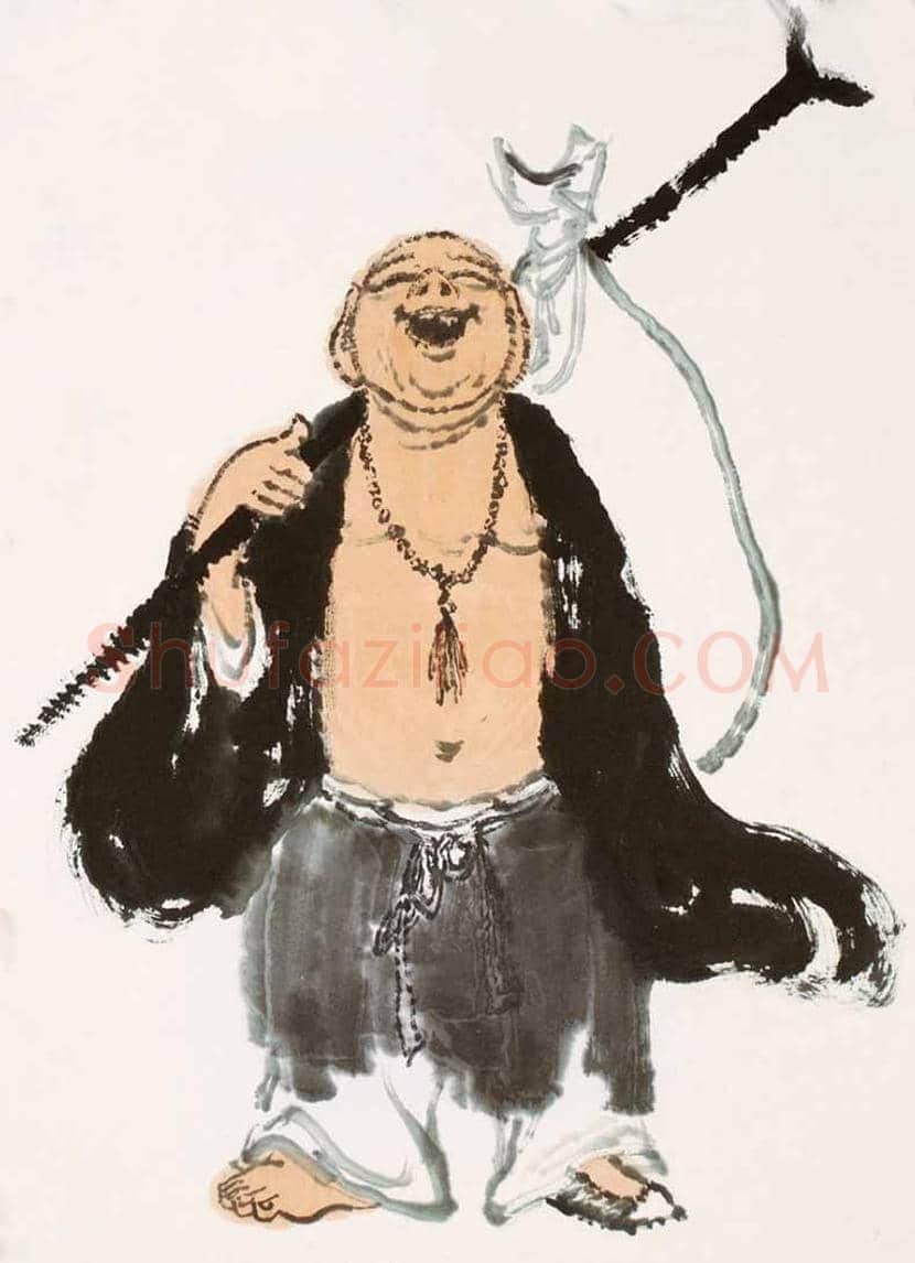 李可染作品《布袋和尚》欣赏 | 书画讲解