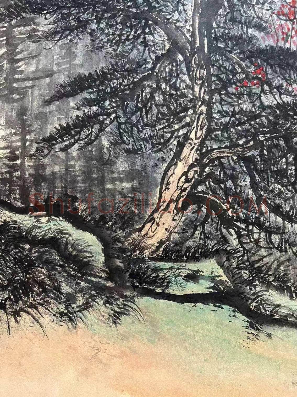 精绝之作——黎雄才《苍松飞瀑图》 | 国画鉴赏