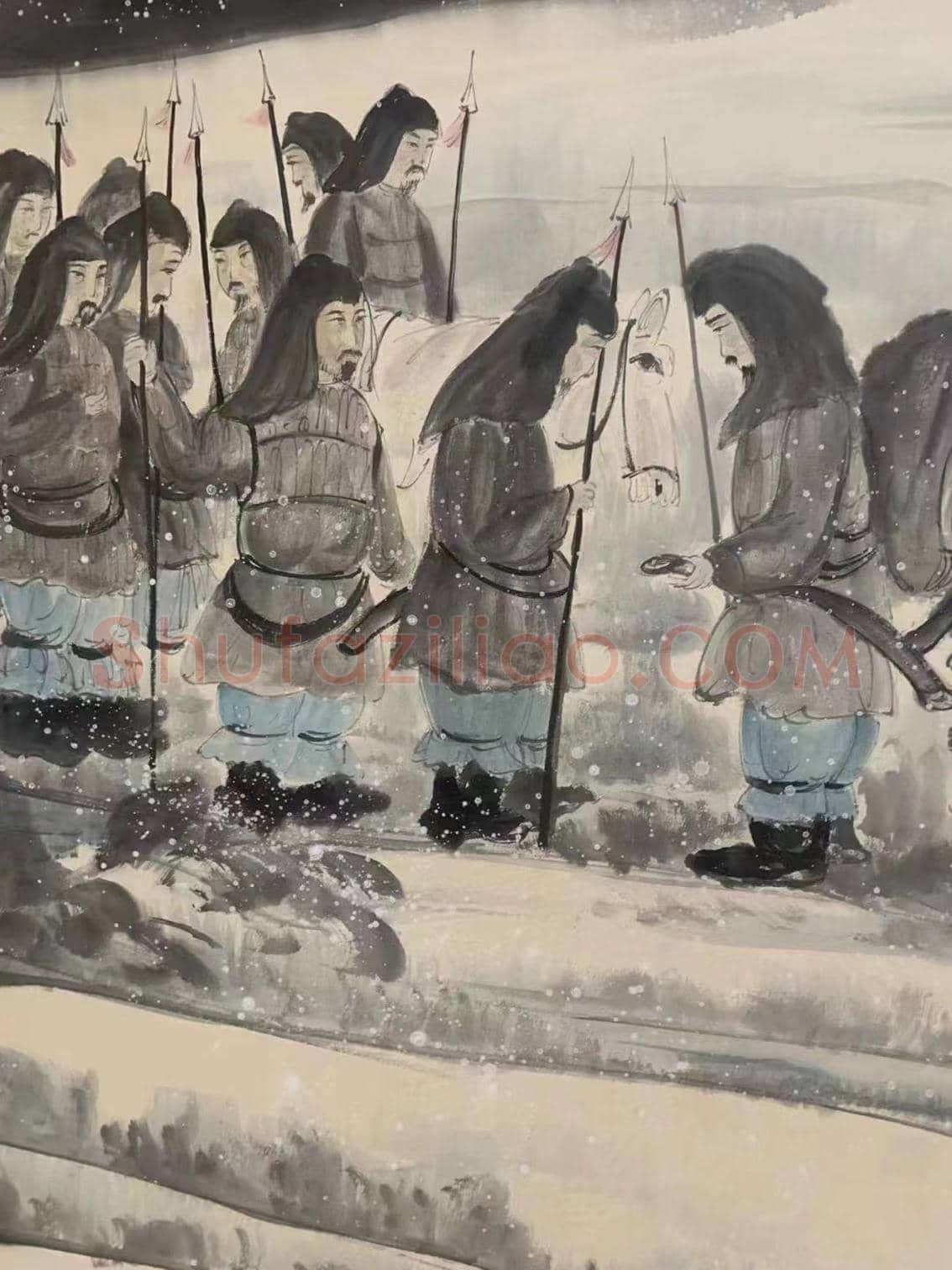 傅抱石史诗级巨制《苏武牧羊图》，震撼首呈 | 国画作品