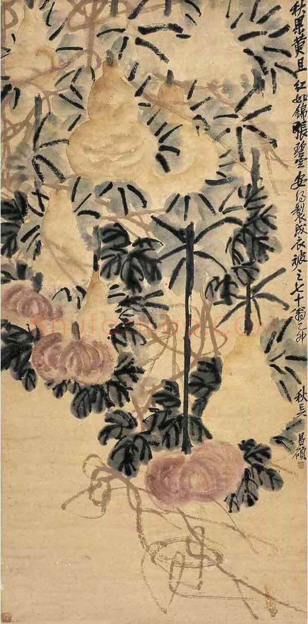 吴昌硕笔下的葫芦欣赏及拍卖 | 书画资料