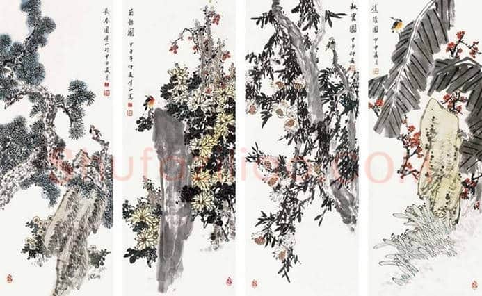 王雪涛等《花鸟四条屏》作品欣赏 | 书画资料