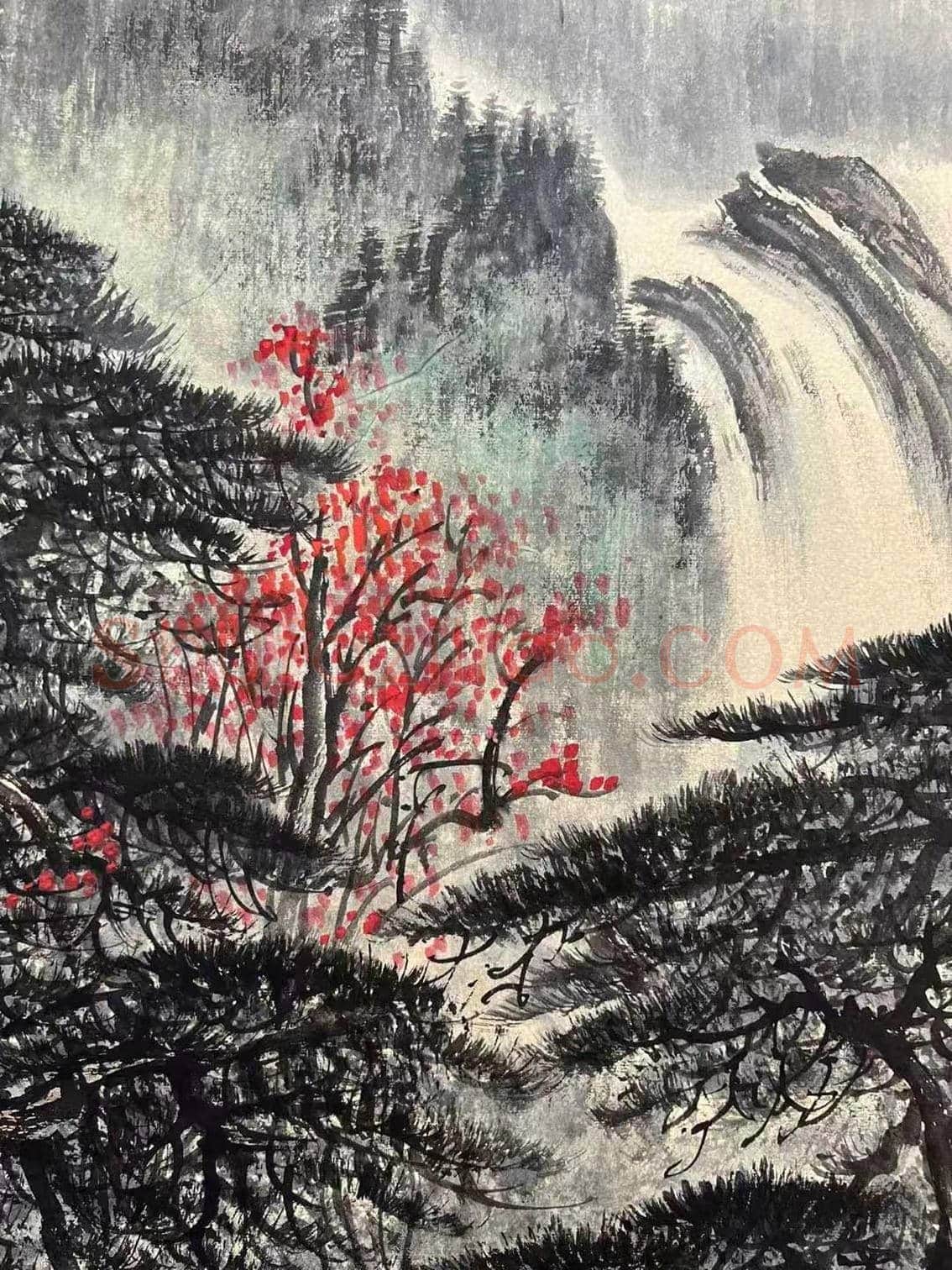 精绝之作——黎雄才《苍松飞瀑图》 | 国画鉴赏