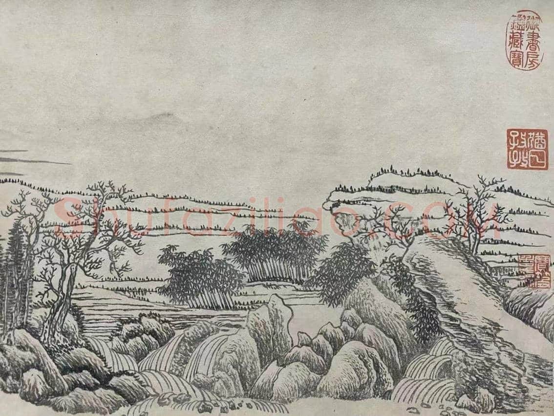 石渠藏画——董其昌《湖山渔樵图》手卷 | 国画欣赏
