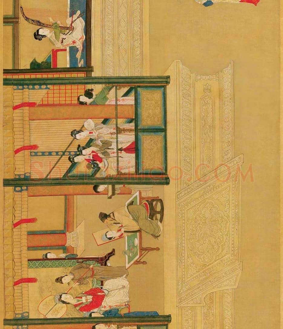 仇英《汉宫春晓》 ,重彩仕女第一长卷 | 著名国画鉴赏