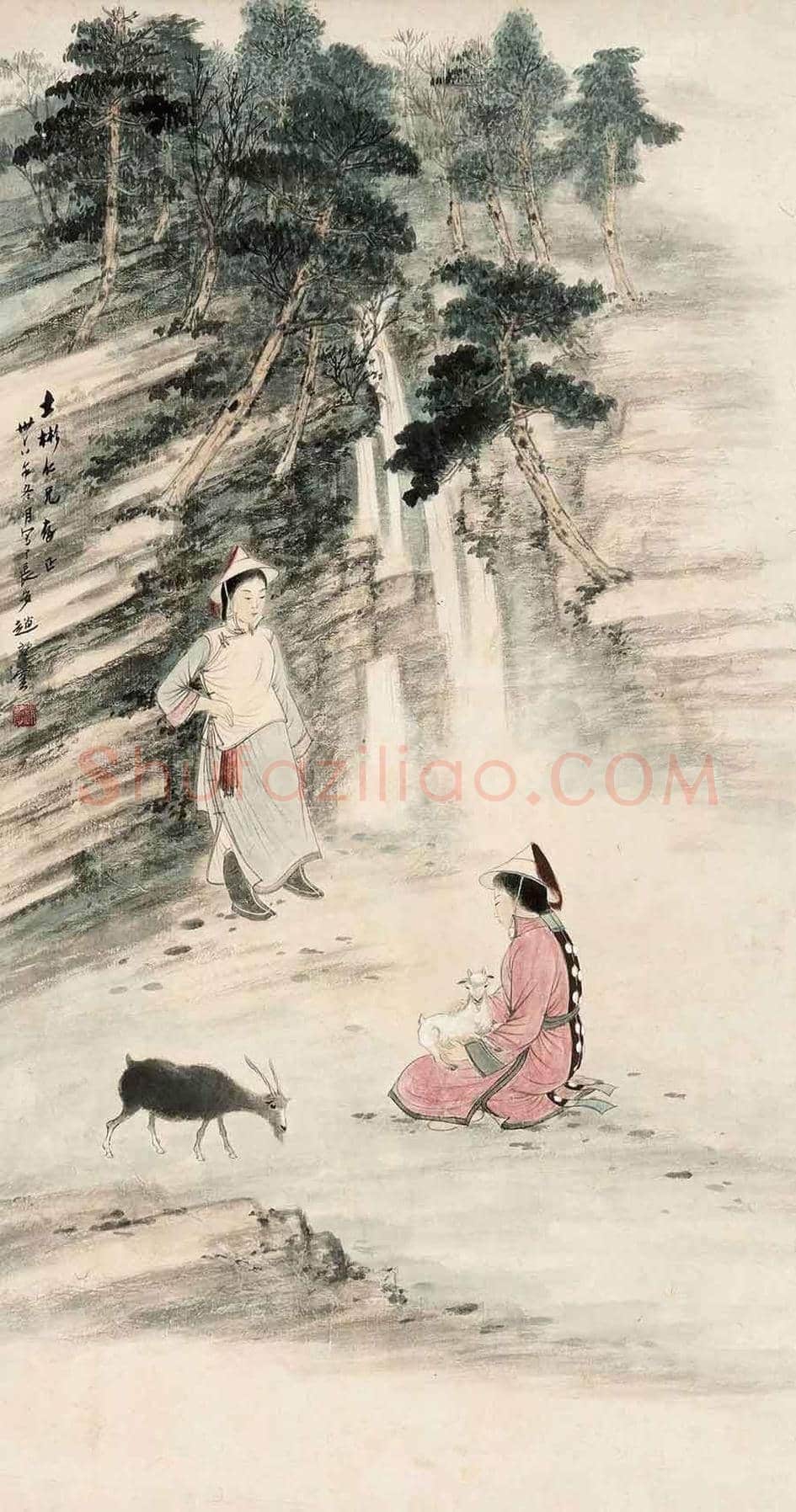 赵望云作品《牧羊女》欣赏 | 书画文摘