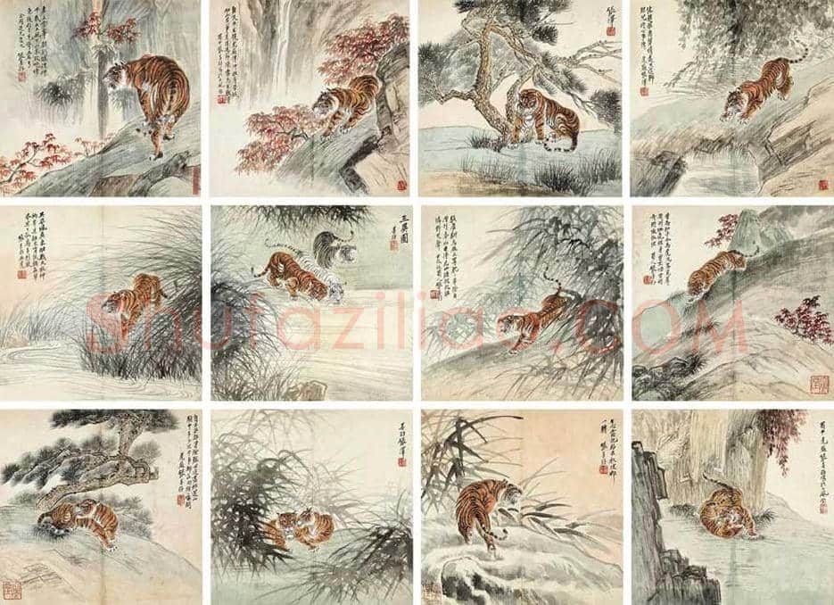 张善孖画虎作品欣赏及拍卖价格 | 书画百科