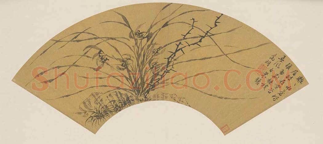 文徵明兰花图扇页欣赏 | 传世国画作品