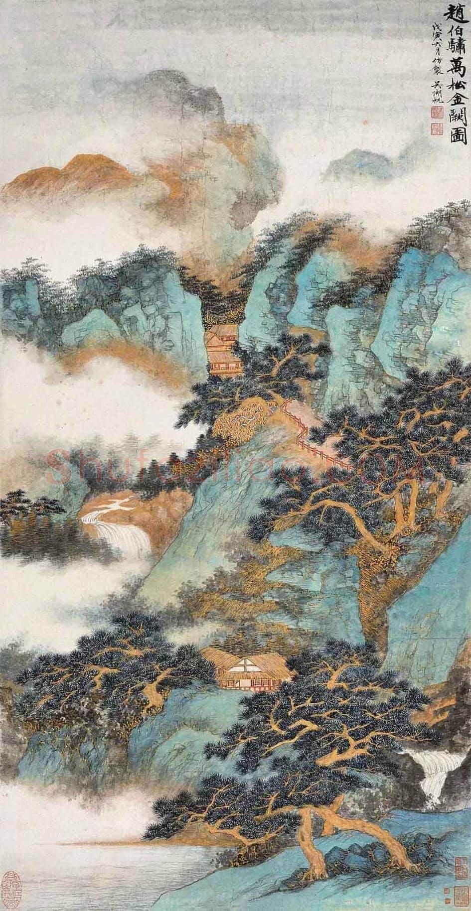 吴湖帆作品《万松金阙》赏析 | 书画知识