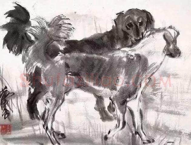 黄胄不但擅长画驴，也擅画狗 | 书画资料
