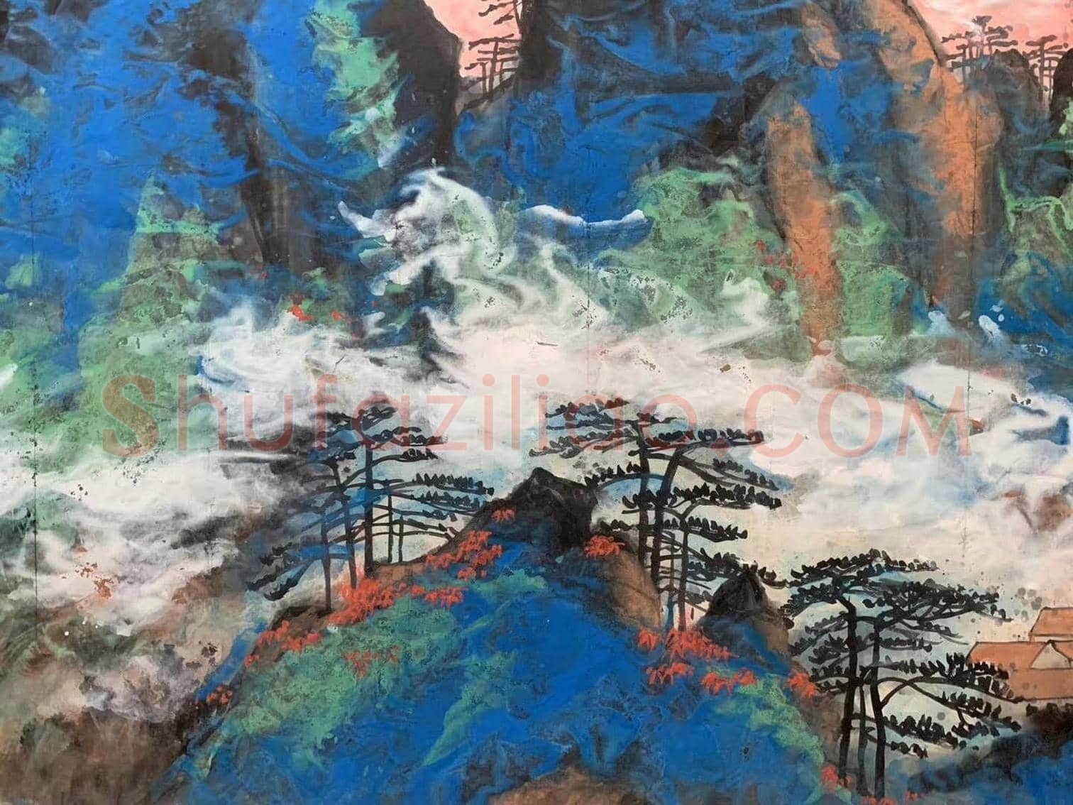 刘海粟《黄山山上万峰奇》，丈二钜制 | 国画图片
