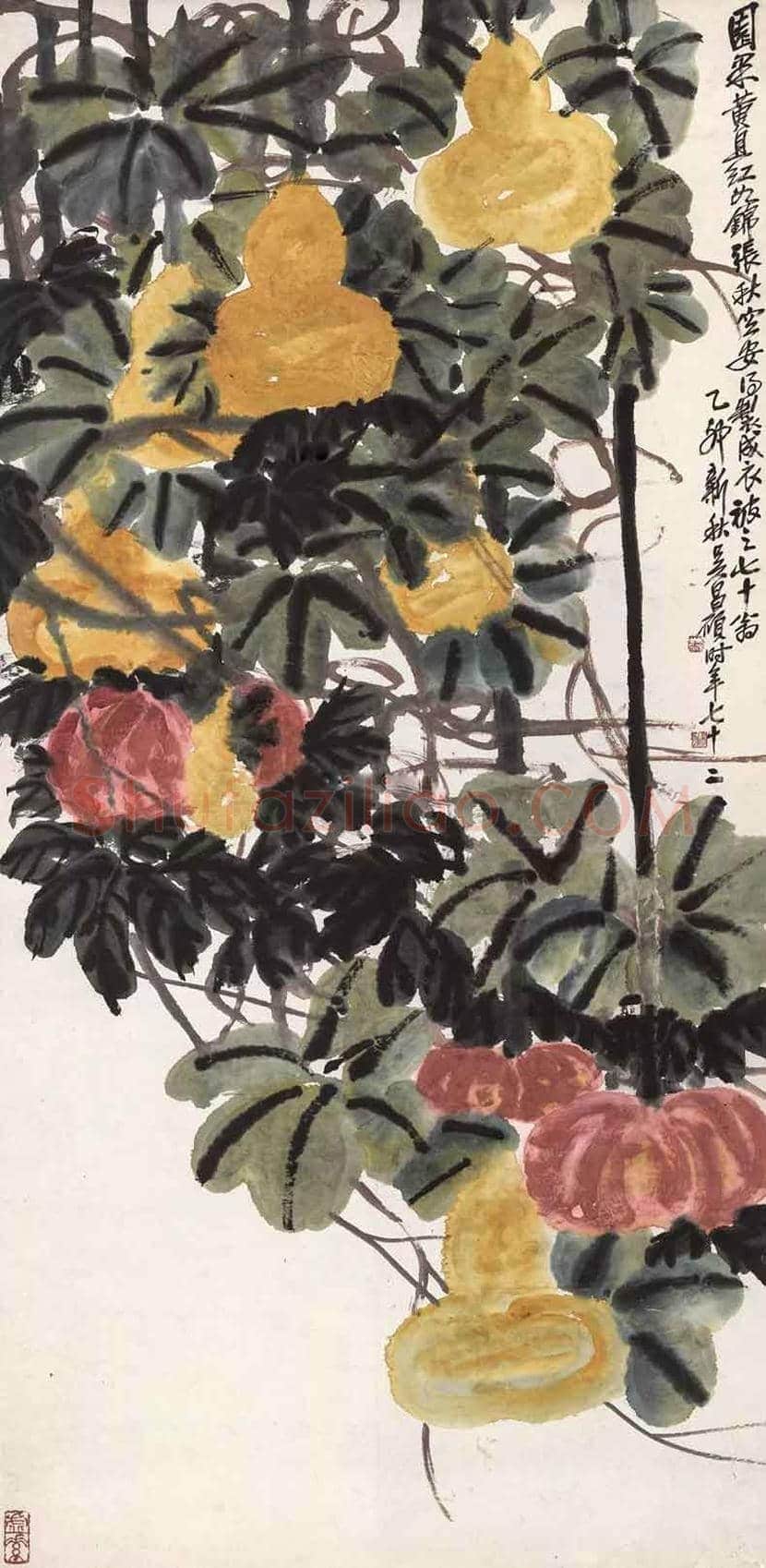 吴昌硕笔下的葫芦欣赏及拍卖 | 书画资料