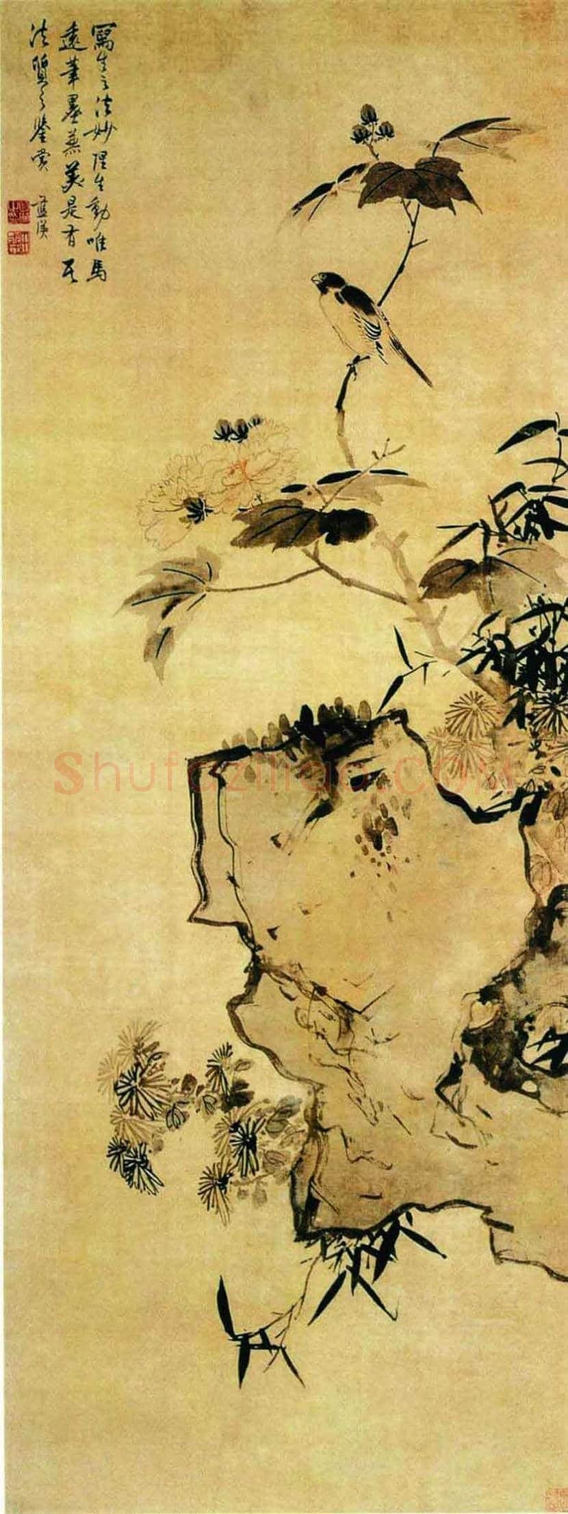 《拒霜秋鸟图》中窥探蓝瑛的布衣情怀 | 书画常识