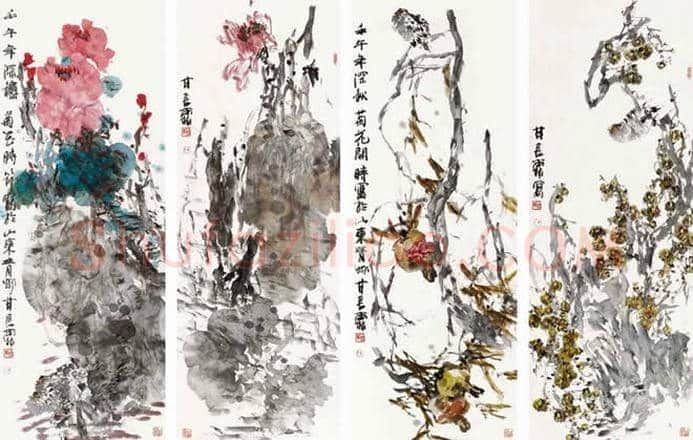 王雪涛等《花鸟四条屏》作品欣赏 | 书画资料