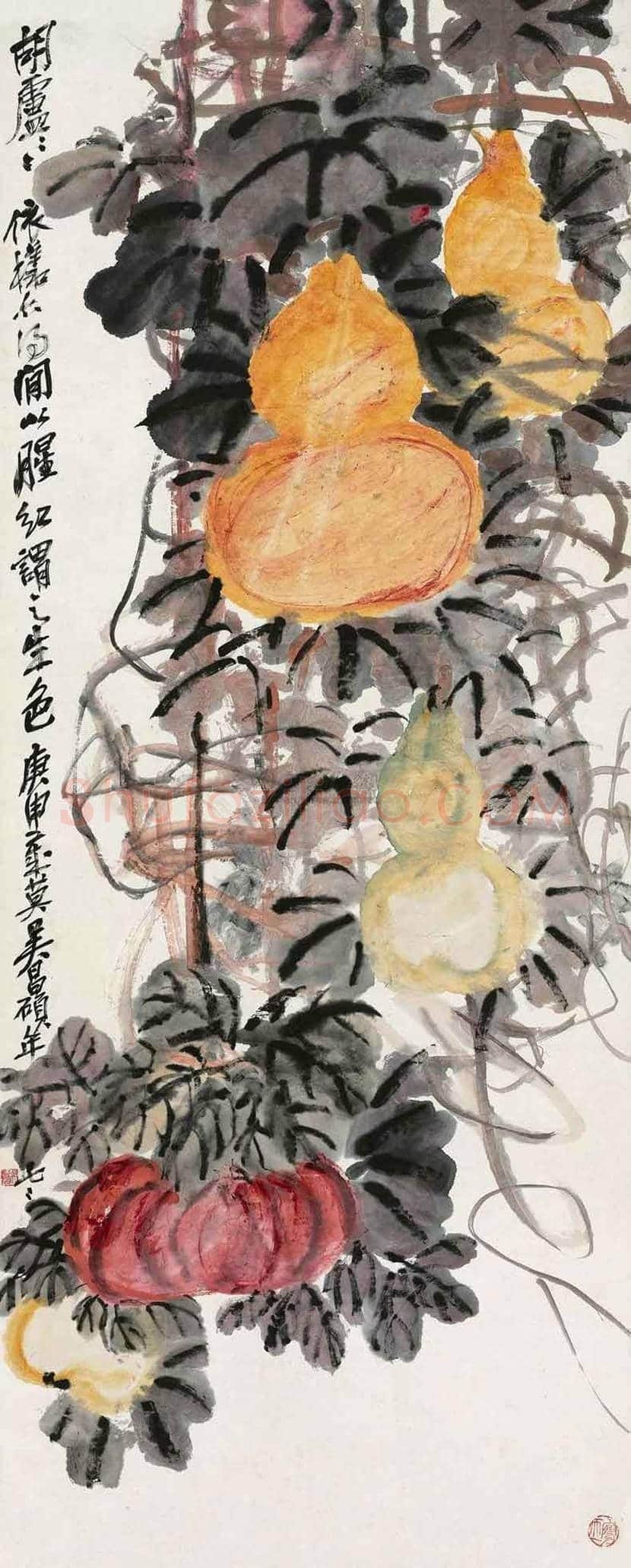 吴昌硕笔下的葫芦欣赏及拍卖 | 书画资料