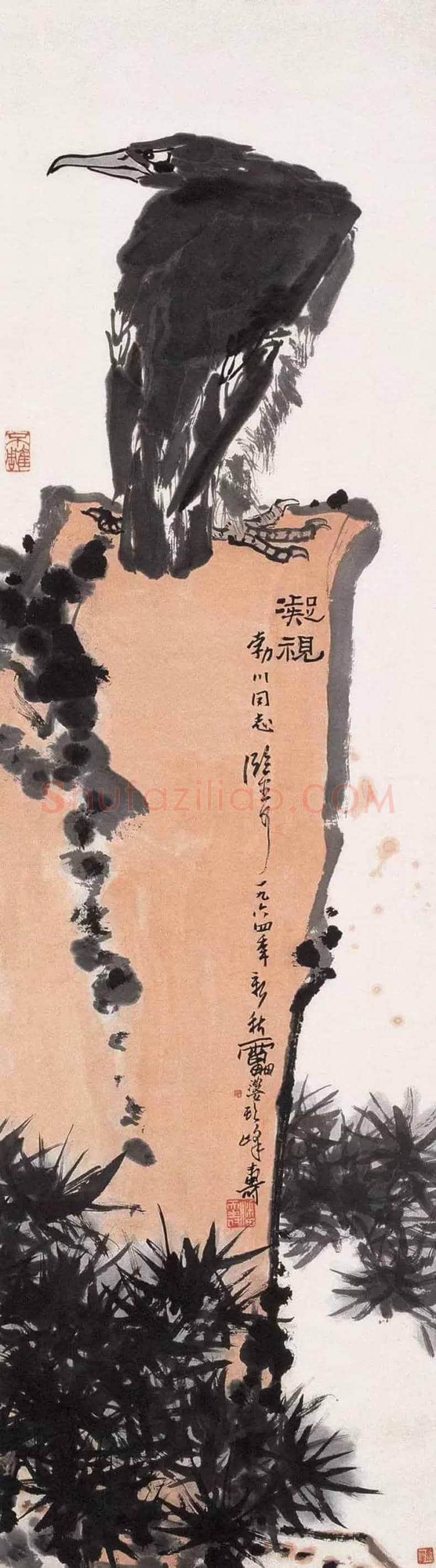 潘天寿笔下的鹰鹫图,一味霸悍! | 书画讲解