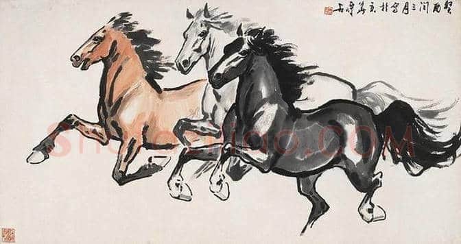 尹瘦石画马作品欣赏 | 书画资料