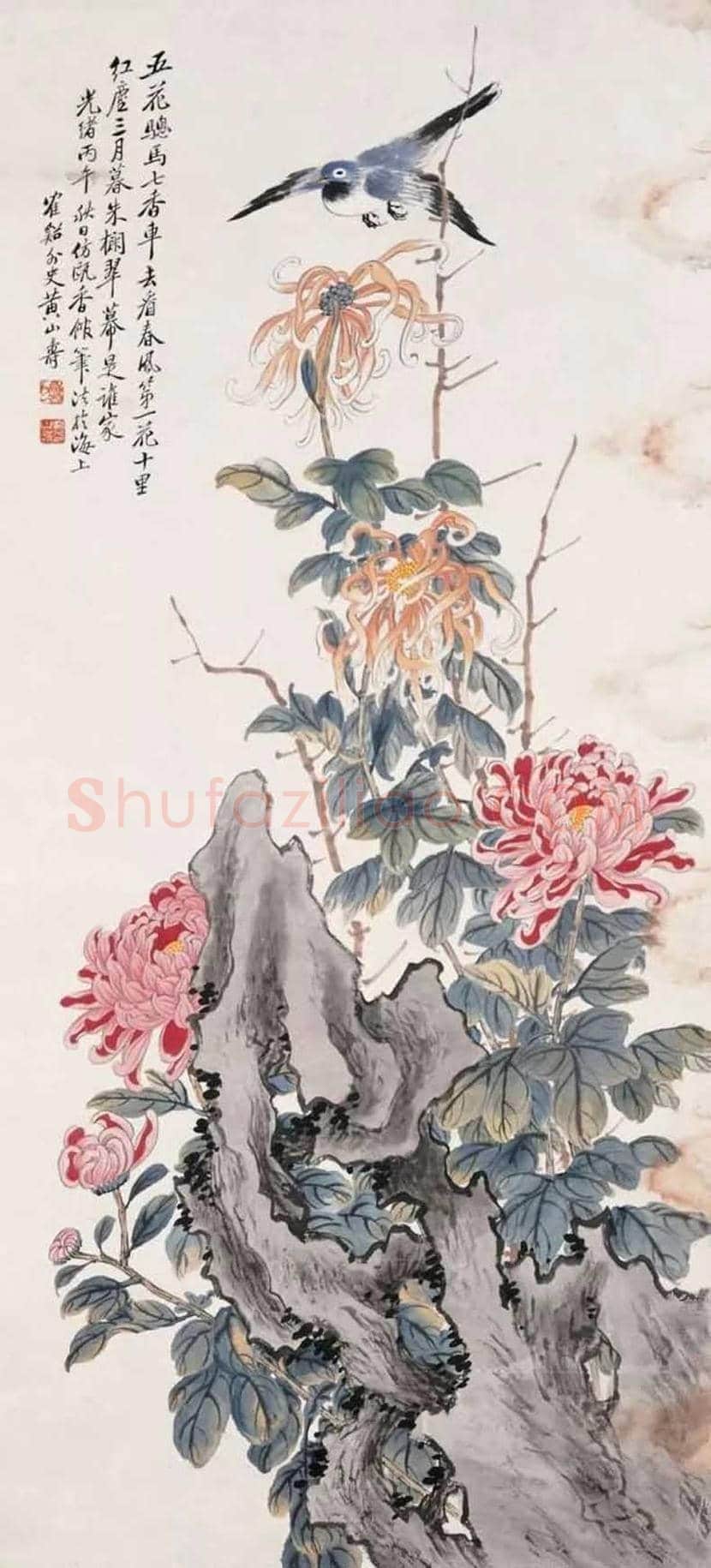 黄山寿花鸟画作欣赏 | 书画百科