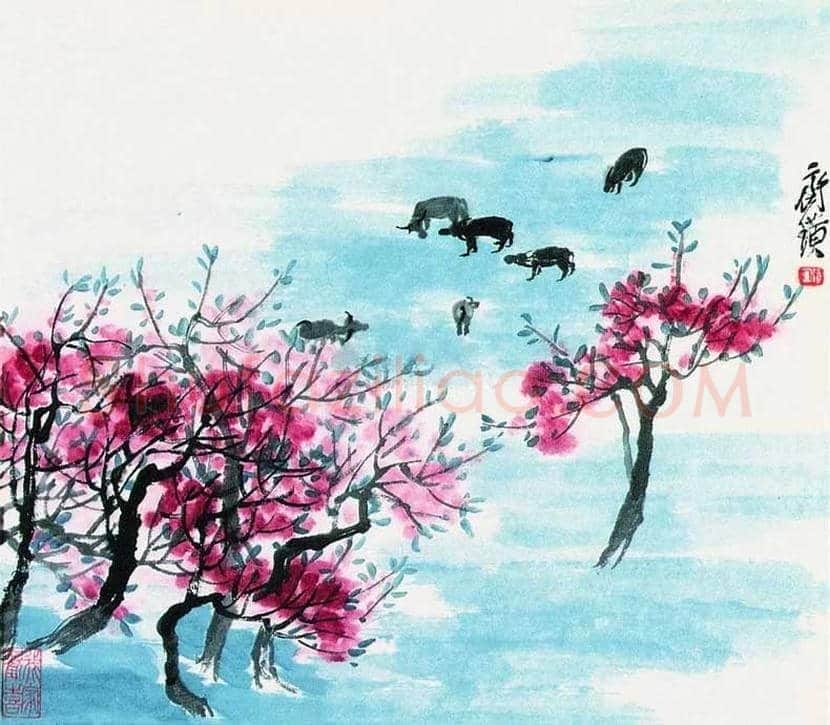 齐白石笔下的桃花欣赏 | 书画讲解