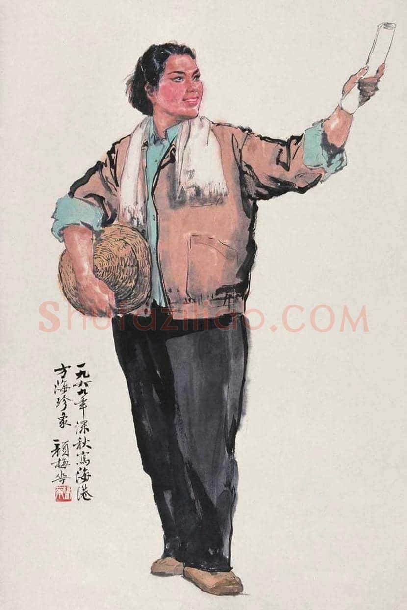 颜梅华文革样板戏人物画作品欣赏 | 书画资料