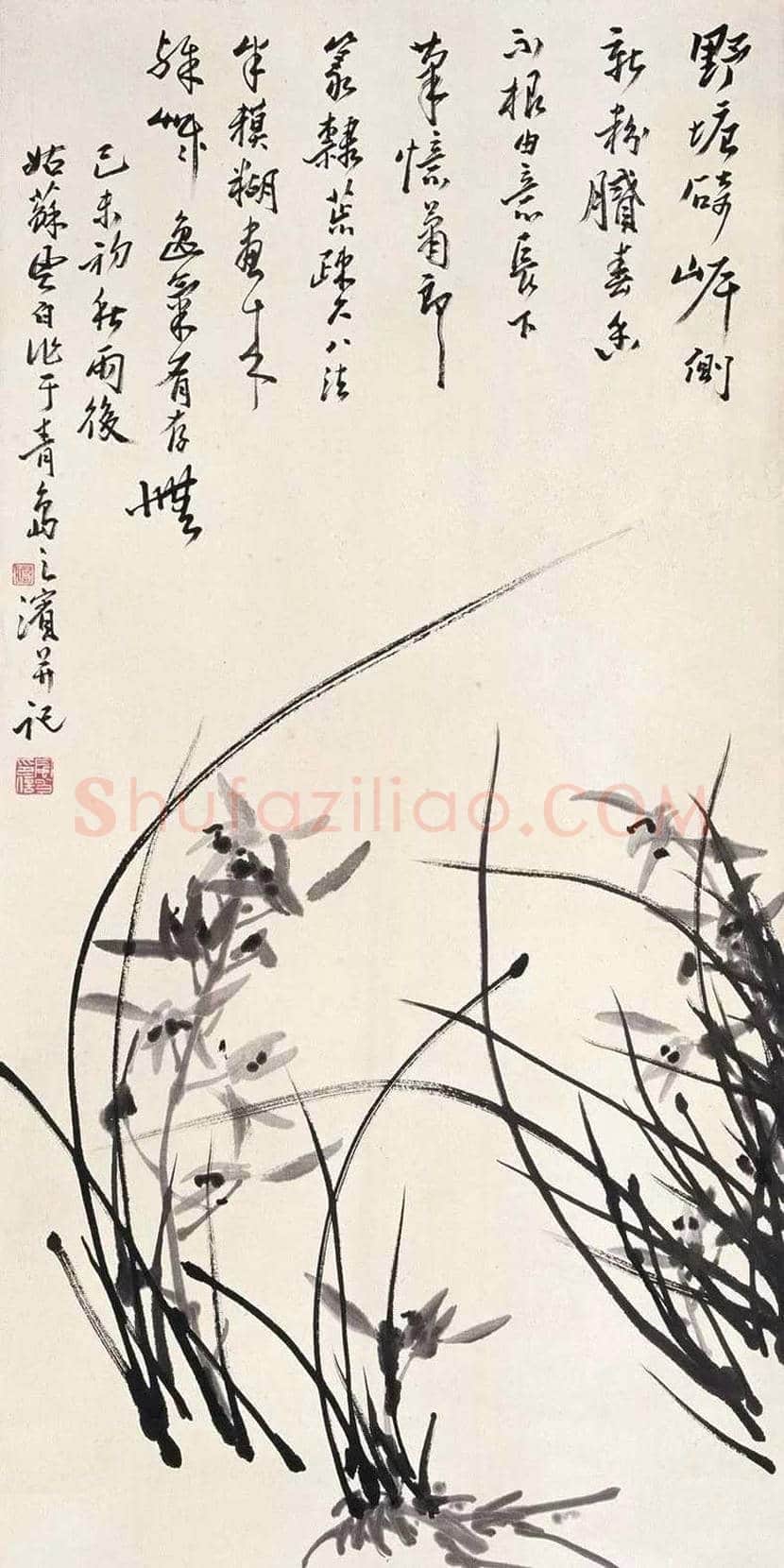 蒋风白兰竹作品欣赏 | 书画讲解