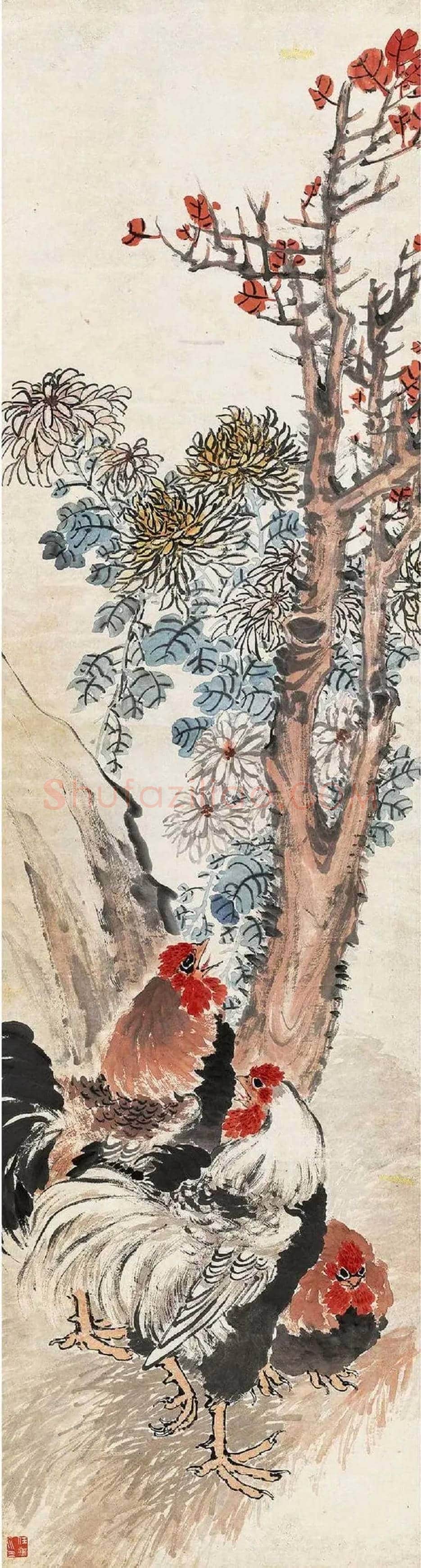 任薰花鸟四屏欣赏 | 书画讲解