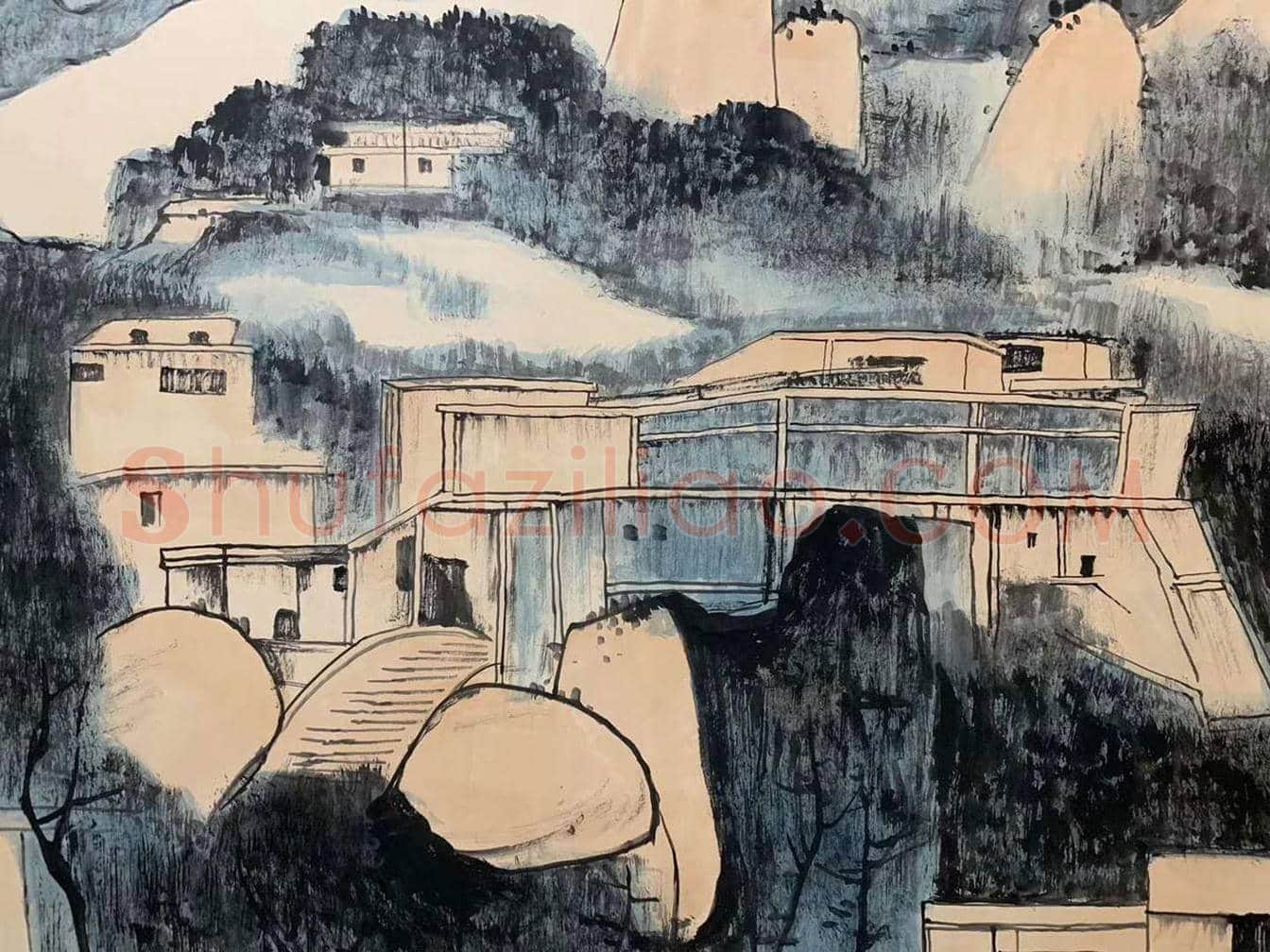 赖少其《山高流水》，丈二巨制 | 国画图片