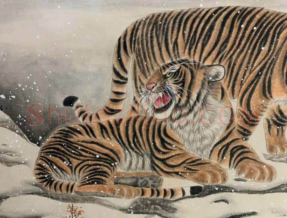 张善孖张大千合绘《群虎图》,丈二巨制 | 国画鉴赏