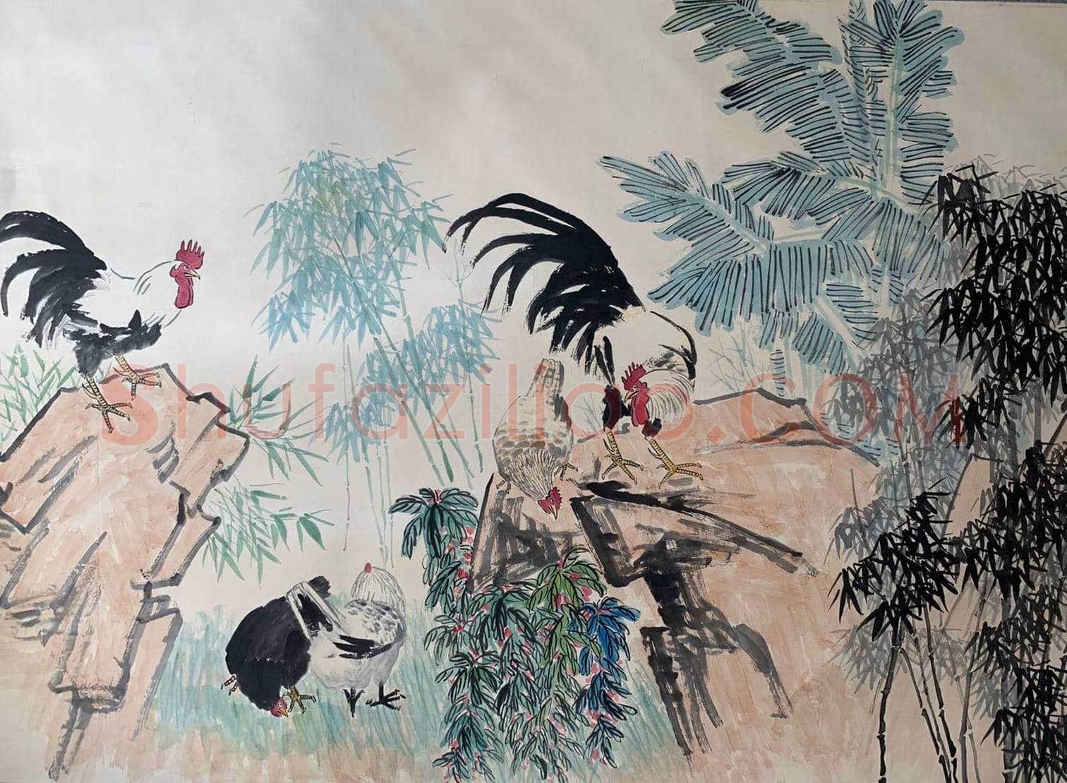 徐悲鸿丈六《大吉图》,其花鸟画领军之作! | 国画作品