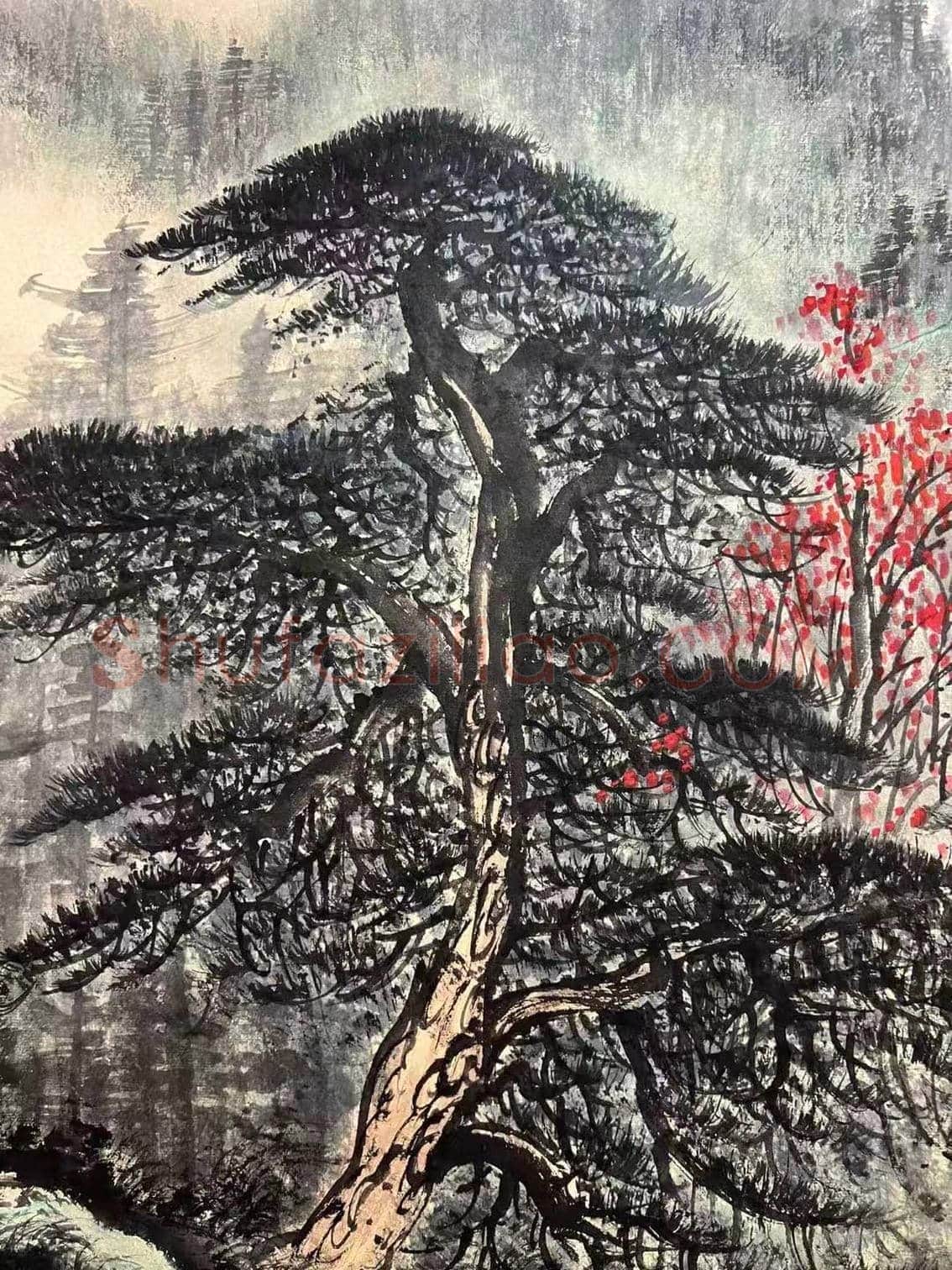 精绝之作——黎雄才《苍松飞瀑图》 | 国画鉴赏