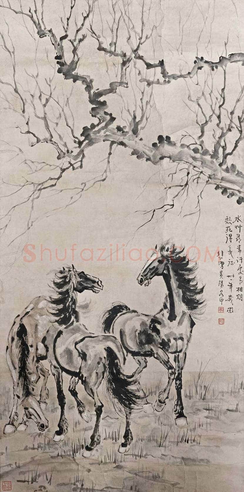 徐悲鸿画马作品高清图片 | 书画资料