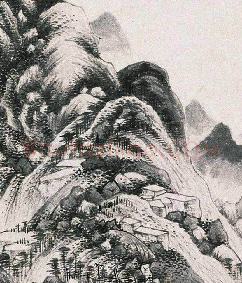 王鉴作品《秋林山色》欣赏 | 书画百科