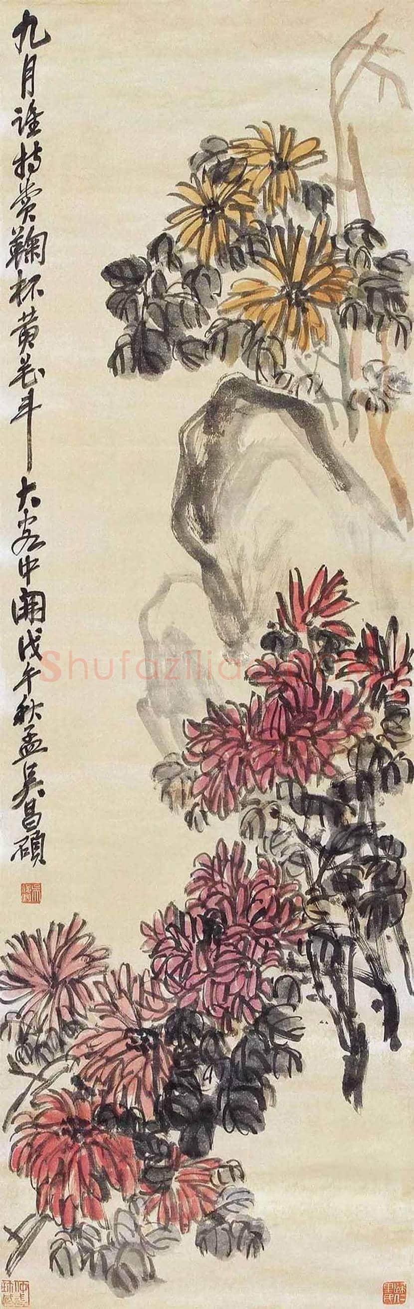 吴昌硕笔下的菊花 | 书画讲解