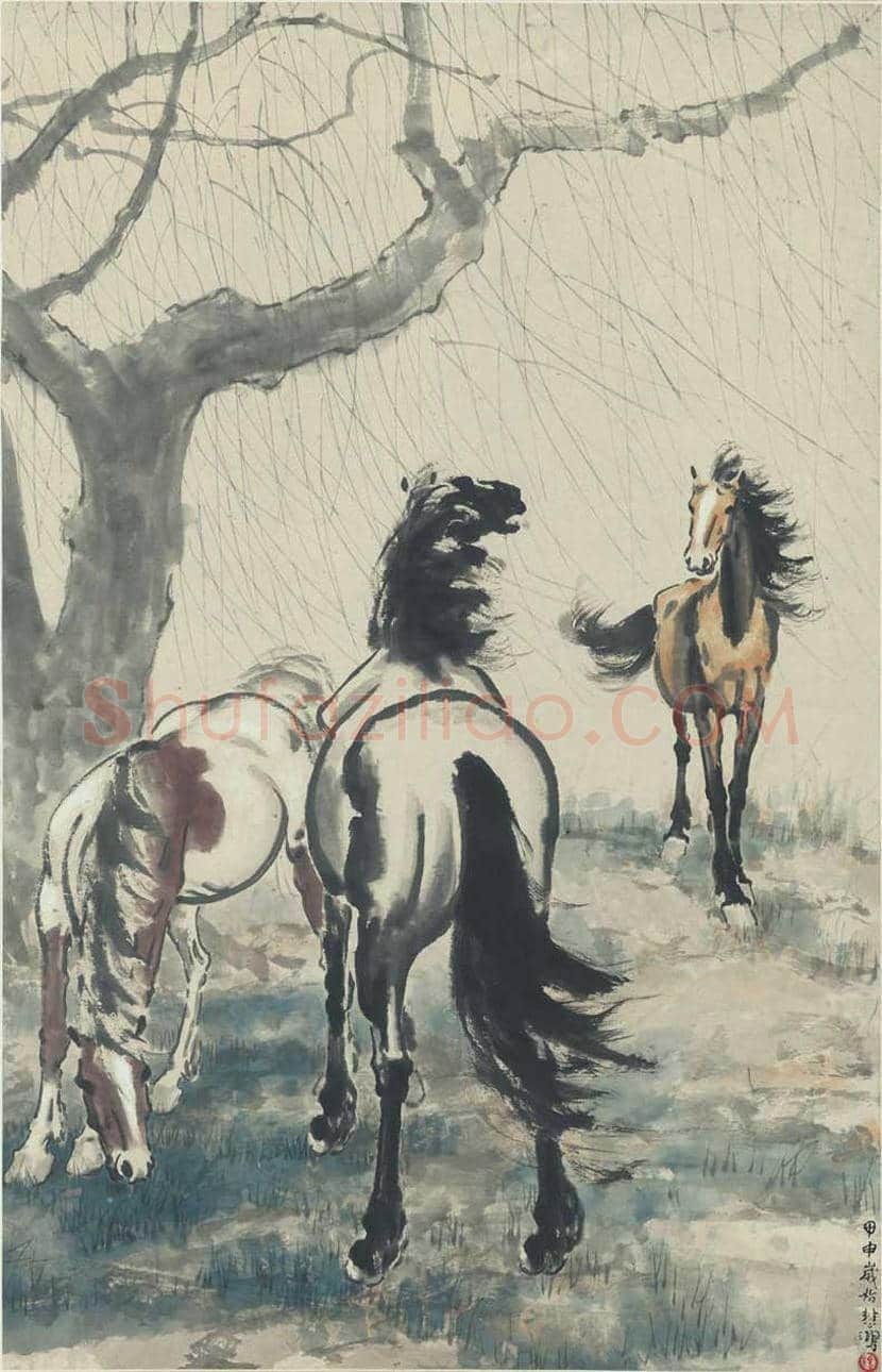 徐悲鸿画马作品高清图片 | 书画资料