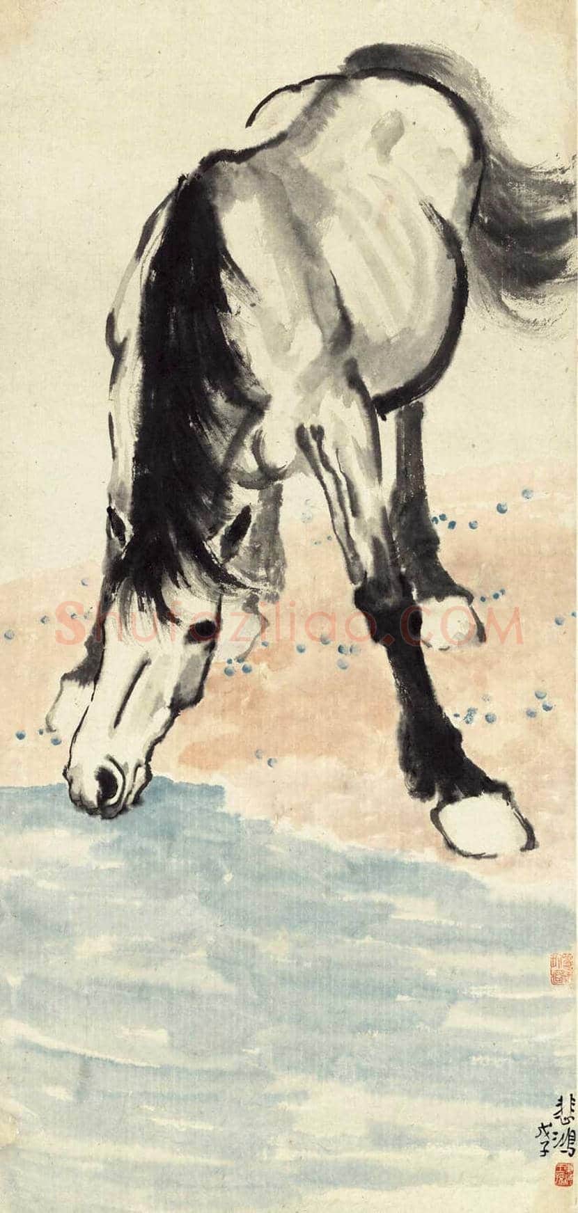 徐悲鸿画马作品高清图片 | 书画资料
