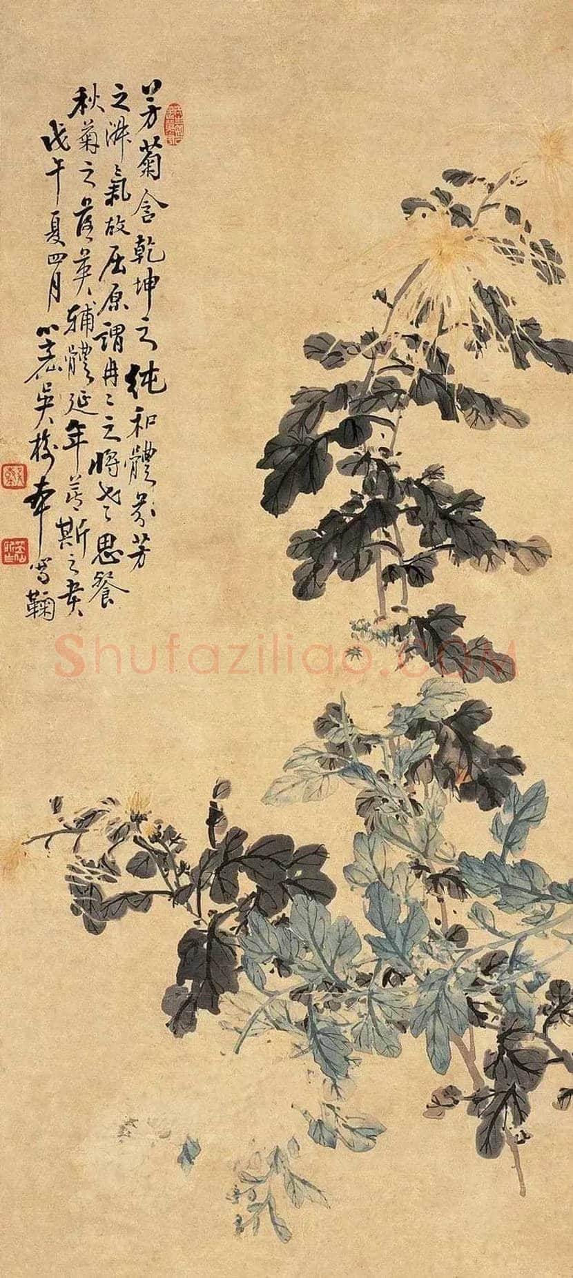 吴笠仙菊花作品欣赏 | 书画百科