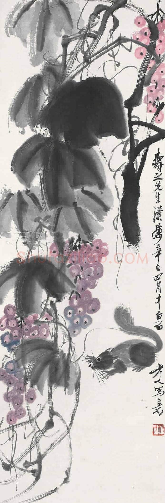 齐白石画葡萄,多子多福 | 书画科普